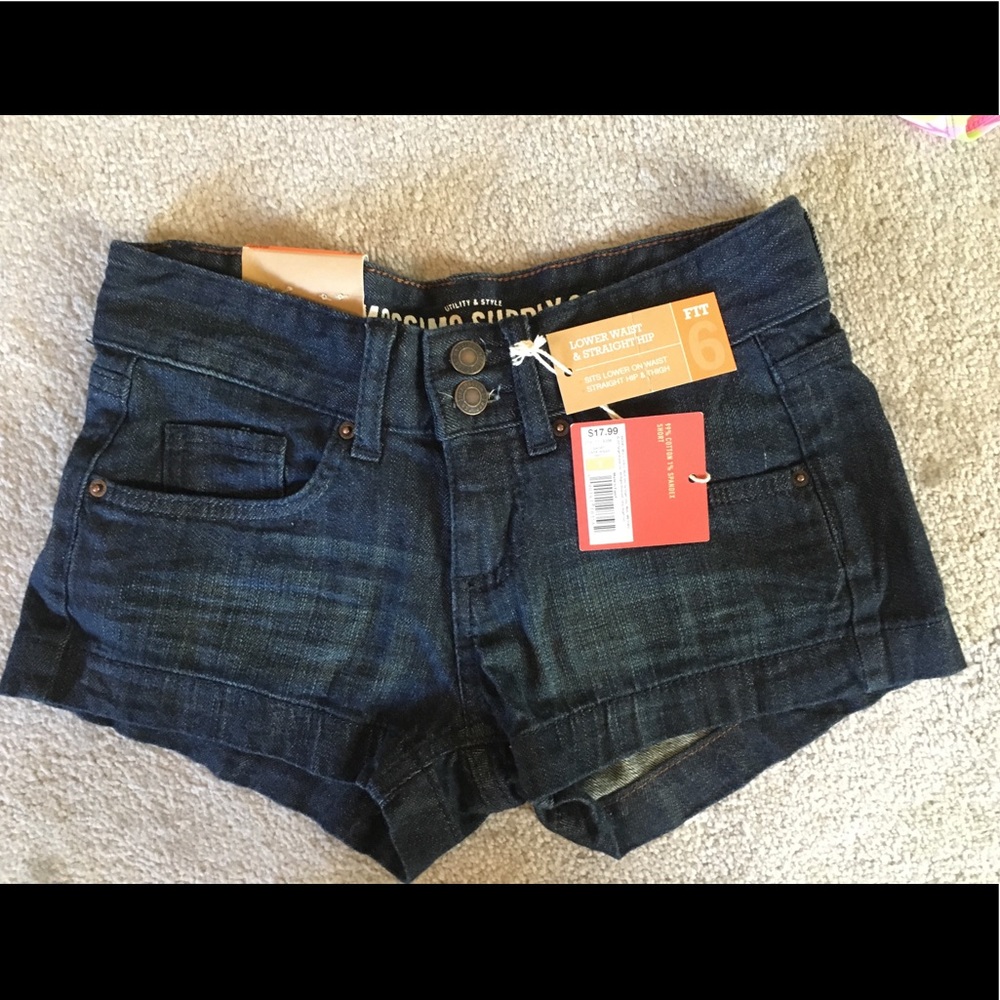 NWT MOSSIMO JEAN SHORTS DARK WASH JUNIORS SIZE 1